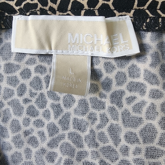 MICHAEL KORS Metallic Leopard Print Stretchy Skirt Size Large NWT - Picture 4 of 8